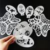 Stencils for Body Painting Face Art Halloween Birthday Party DIY Makeup Stamps Temporary Tattoos Reusable Stencils Plastics 1