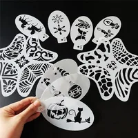 Stencils for Body Painting Face Art Halloween Birthday Party DIY Makeup Stamps Temporary Tattoos Reusable Stencils Plastics 1