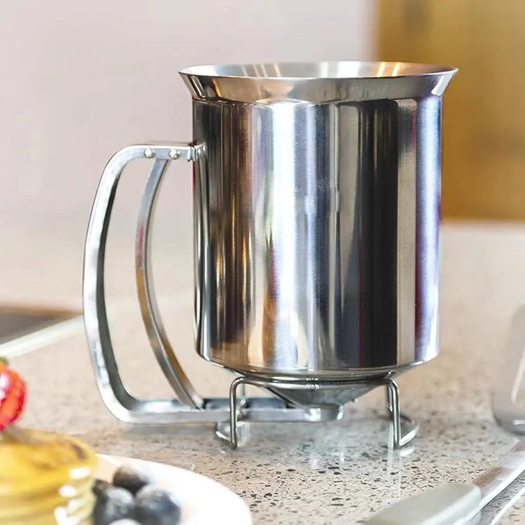 Stainless Steel Batter Dispenser Cake Pancake Batter Funnel Separator Funnel Handheld Dispenser Baking Tool