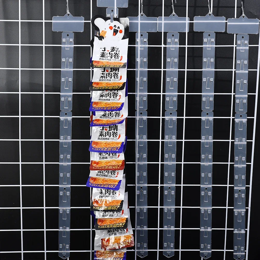 1/5pcs Hanging Strips Supermarket Snack Plastic Store Hang Snacks Display Hanger Hooks Useful Shop Merchandising Clip Strips 2