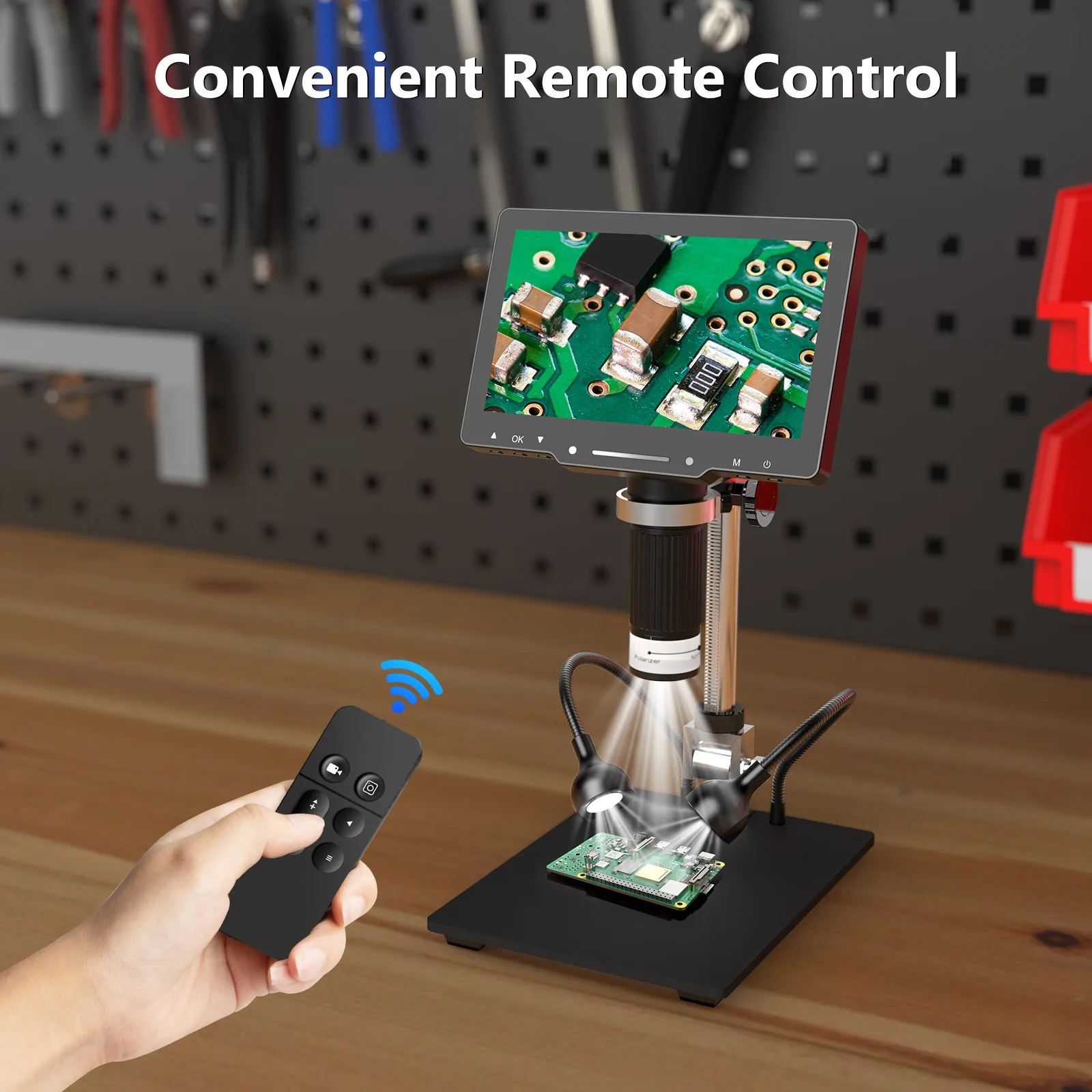 4K Digita Microscope with 7inch IPS Screen 48MP HD HDMI Microscope 1500X Solderi