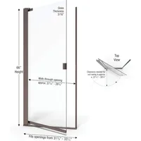 31.75 to 33.25 in. width, Semi-Frameless Pivot Shower Door, Clear Glass, Oil Rubbed Bronze Finish  glass shower door  shower 2