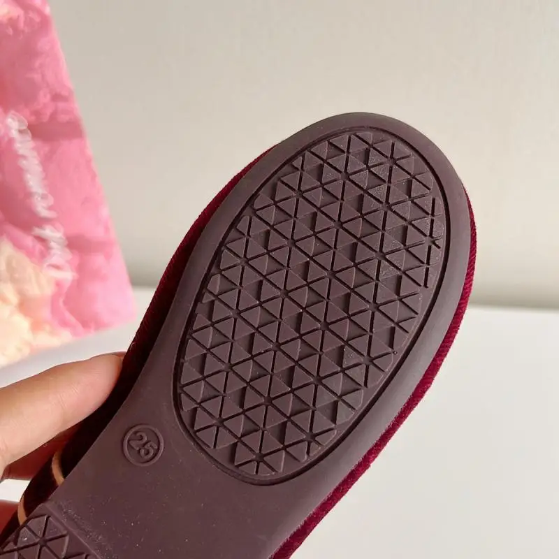 Autumn Winter Velvet Sweet Cute Casual Baby Girls Shoes Non Slip Solid Color High Quality Children Princess Shoes