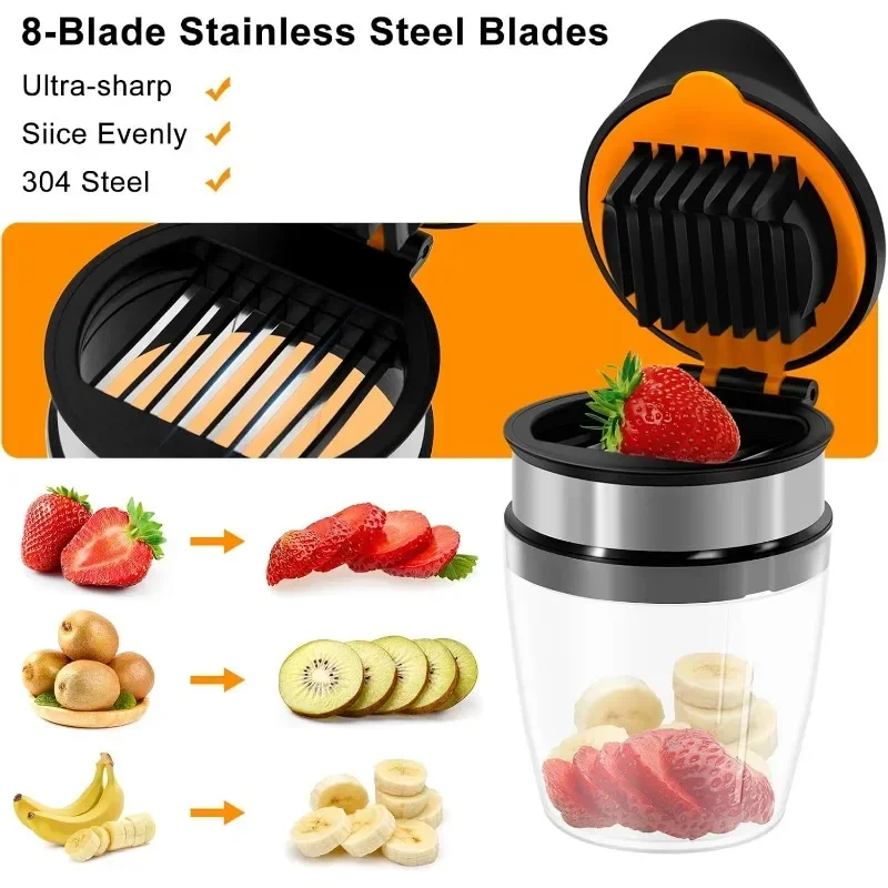 Multifunctional Slicer Strawberry Slicer Egg/Banana/Grape/Mushroom/ Stainless Steel Vegetable Cup Kitchen Gadgets