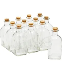 2/6 Pack Clear 4 Oz Glass Bottles with Cork Lids, Tiny Vintage Style Potion Vases for Party Favors, DIY Crafts 1