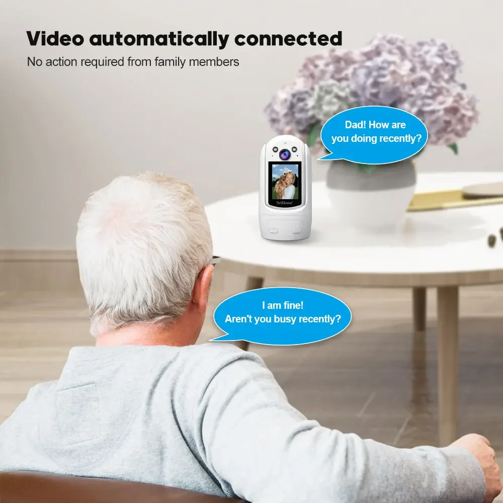 Srihome SH060 PTZ Wifi Camera Video Call with 2.4 Inch IPS Screen Baby Cry Sound Detection Security IP Camera CCTV Baby Monitor 5