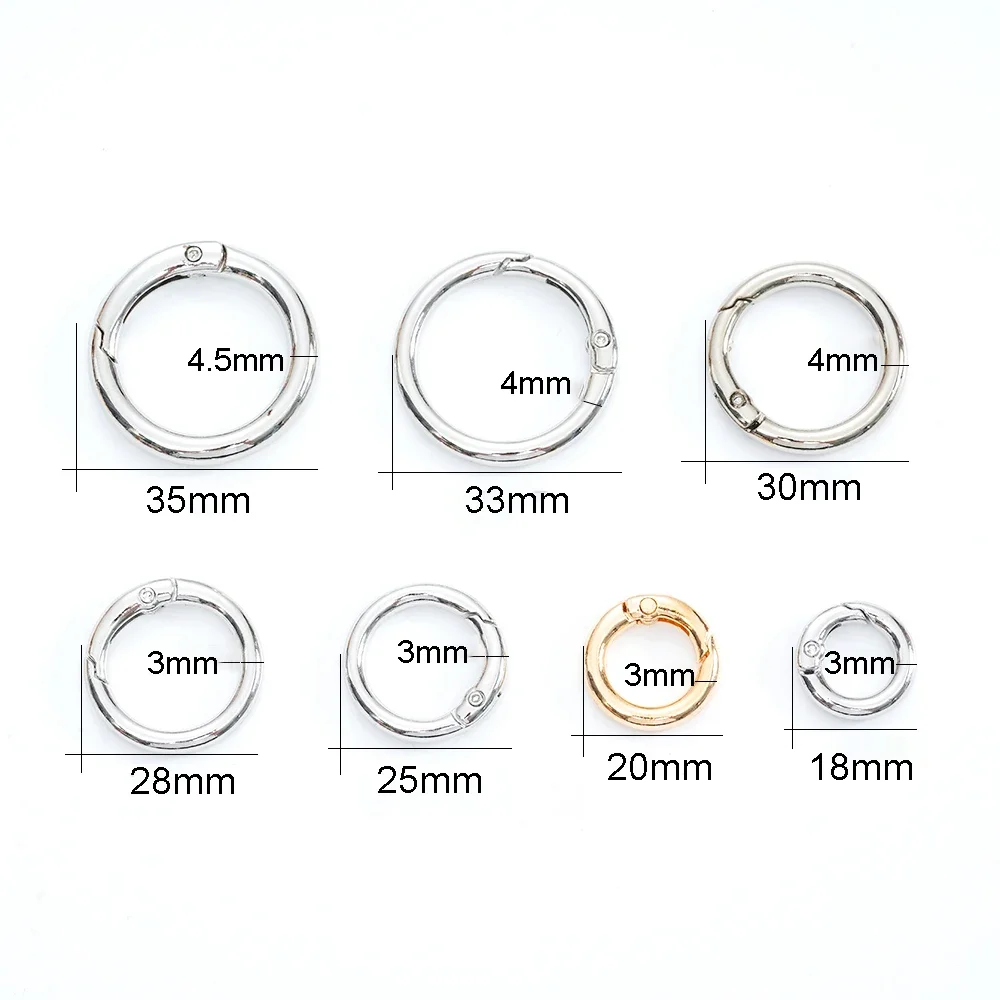 Metal Spring Ring Clasps 5pcs Openable Carabiner Keychain Connector
