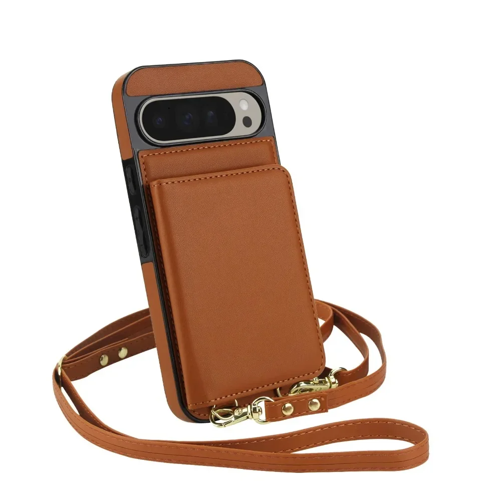 RFID Blocking Crossbody Wrist Strap Wallet Phone Case with Adjustable Lanyard