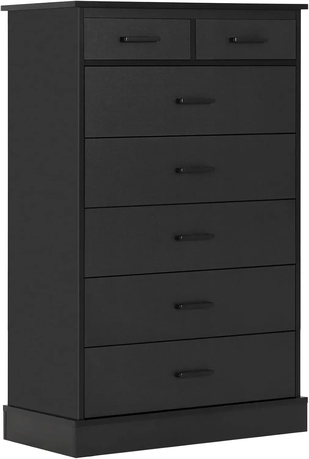 Black tall 7 drawer dresser with sturdy base