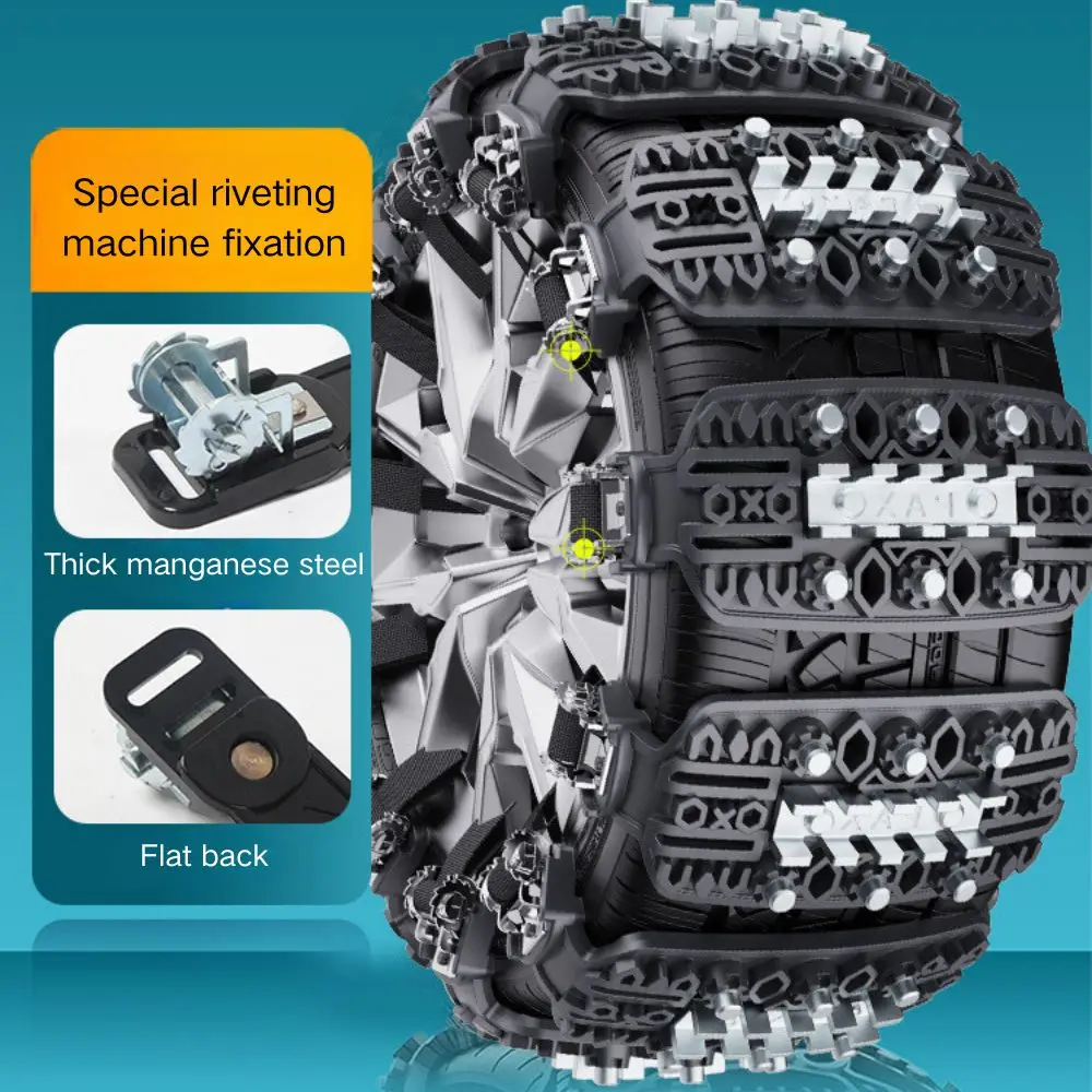 WZAUTO High Quality Manganese Steel Iron Universal Rubber Winter Mud Escape 6-10pcs Car Anti-skid Tire Wheels Snow Chains