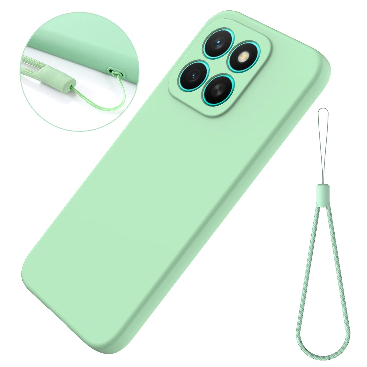 Luxury Silicone Case - Ultra-thin, Soft, Anti-fall, Shockproof Cover with Skin-feel Finish and Lanyard