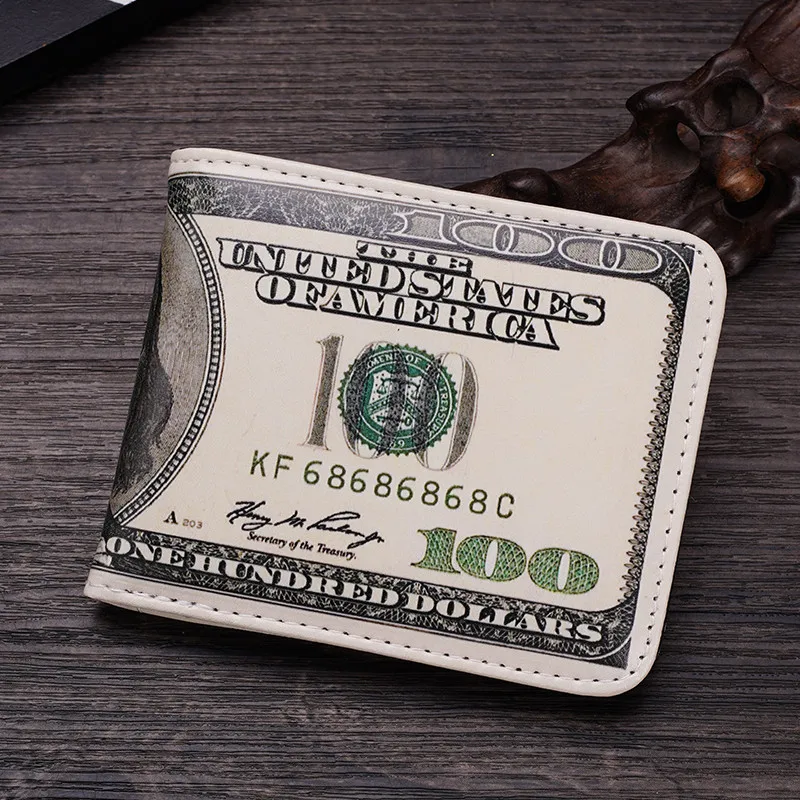 Funny USD Dollar Wallet for Men's Boys Money Clip PU Leather Novelty Gift Women Male Coin Purse Pouch Monederos Para Mujer