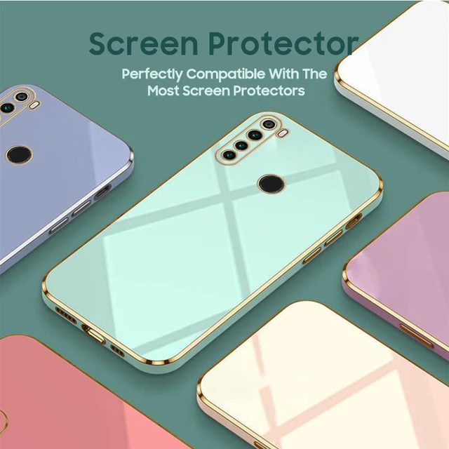 Funda de teléfono de silicona chapada cuadrada para Xiaomi Redmi Note 8,  2021, 8T, 8A, 7, 5 Pro, carcasa trasera suave Ultra fina de protección -  AliExpress