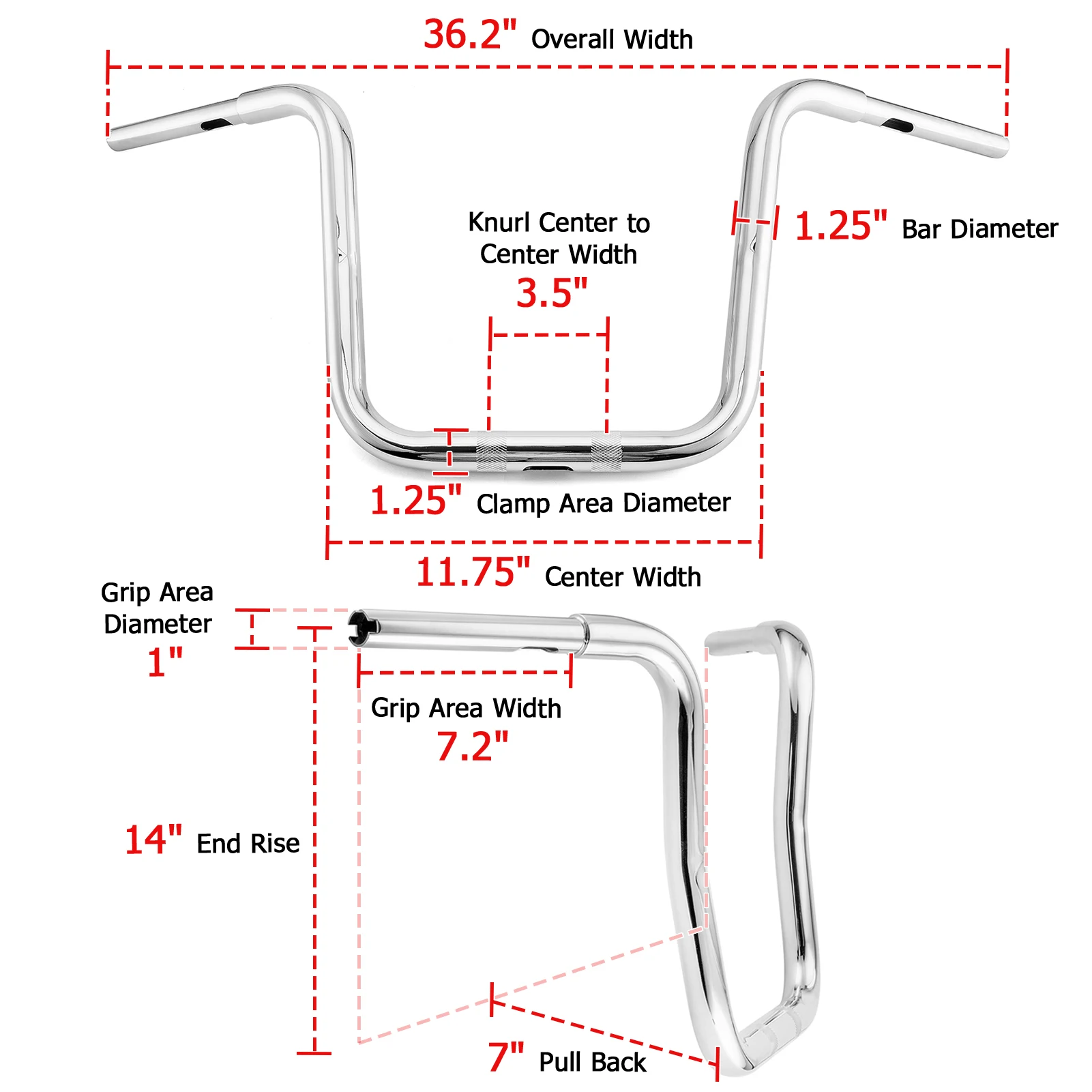 18 Gangster Ape Hanger Bar Curved Handlebars For Harley Road King Glide  Touring