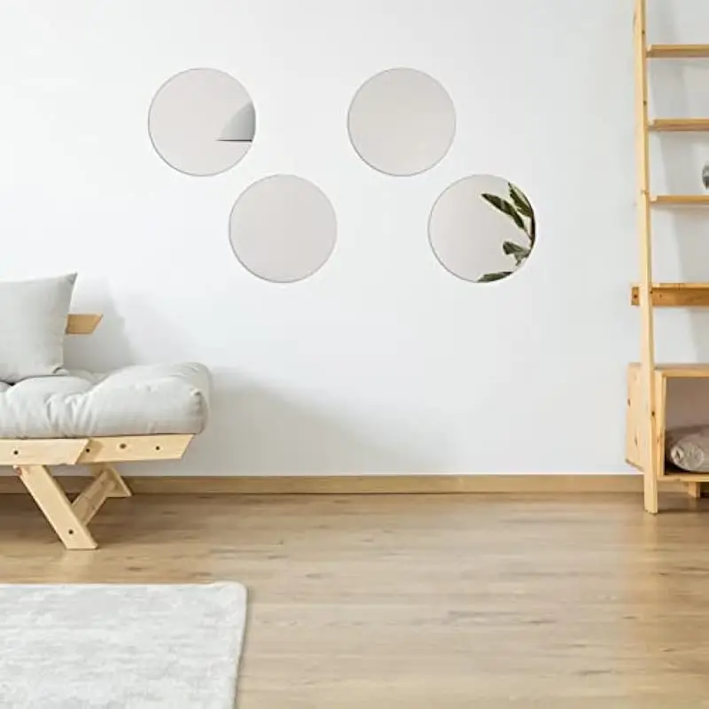 1pc Mirror Plate 3.94" Diameter 2mm Thickness Frameless Edges Candle Tray Home Event Party Wedding Table Centerpiece Decor