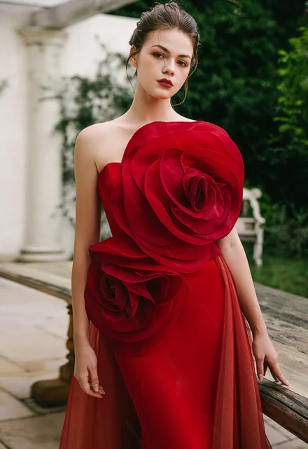 vestido con flores grandes