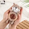 1Pc Baby Rattle Wooden Teether Music Ring Crochet Animal Otter Music Rattles Soother Bracelet Toddler Toys Baby Teething Gifts 1