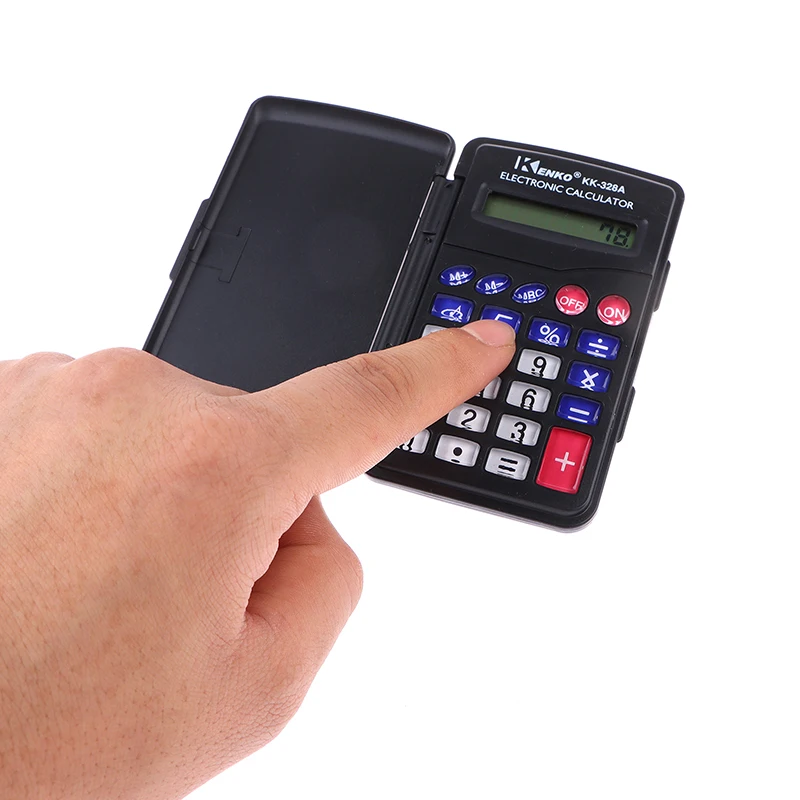 Description Picture 6 of item1Pc Office Supplies Protable Black Digit Calculator Pocket Size Mini Plastic 8 Digits Electronic Mini Calculator
