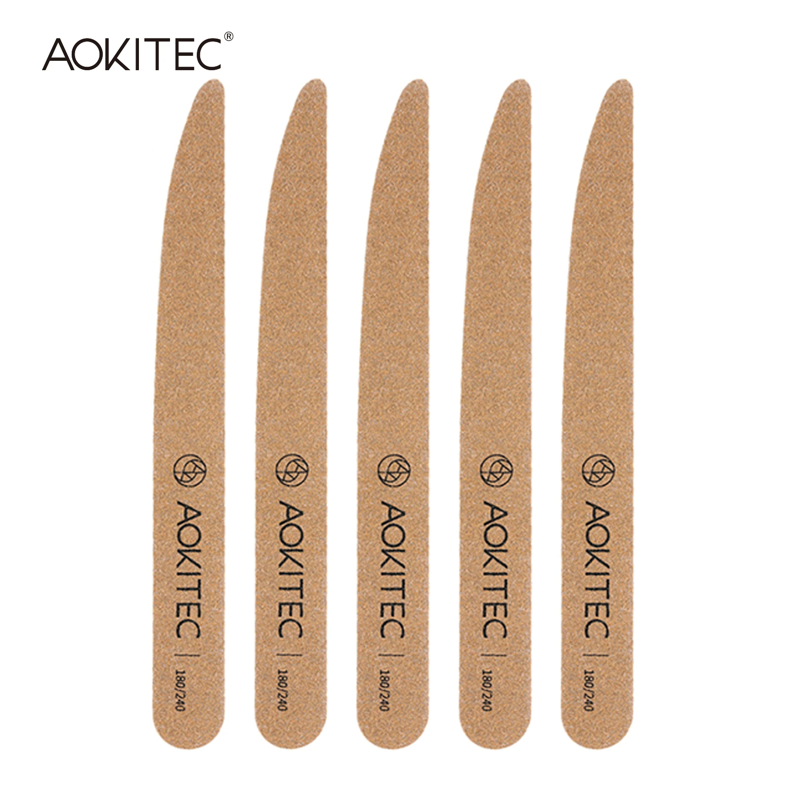 Aokitec Nail File Sandpaper 1/5/10pcs Brown Professional 180/240 Grit