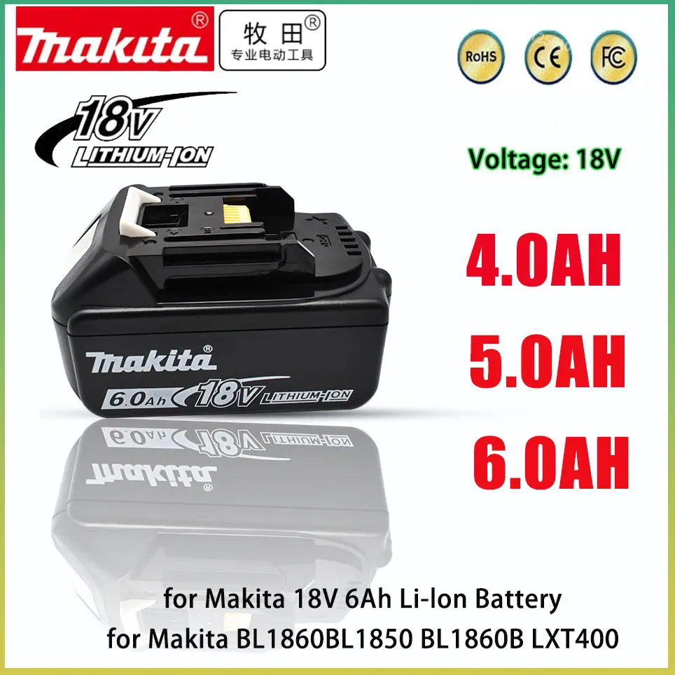 

Original Makita 18V 6.0Hh 5.0Ah Lithium ion Rechargeable Battery 18v drill Replacement Batteries BL1860 BL1830 BL1850 BL1860B