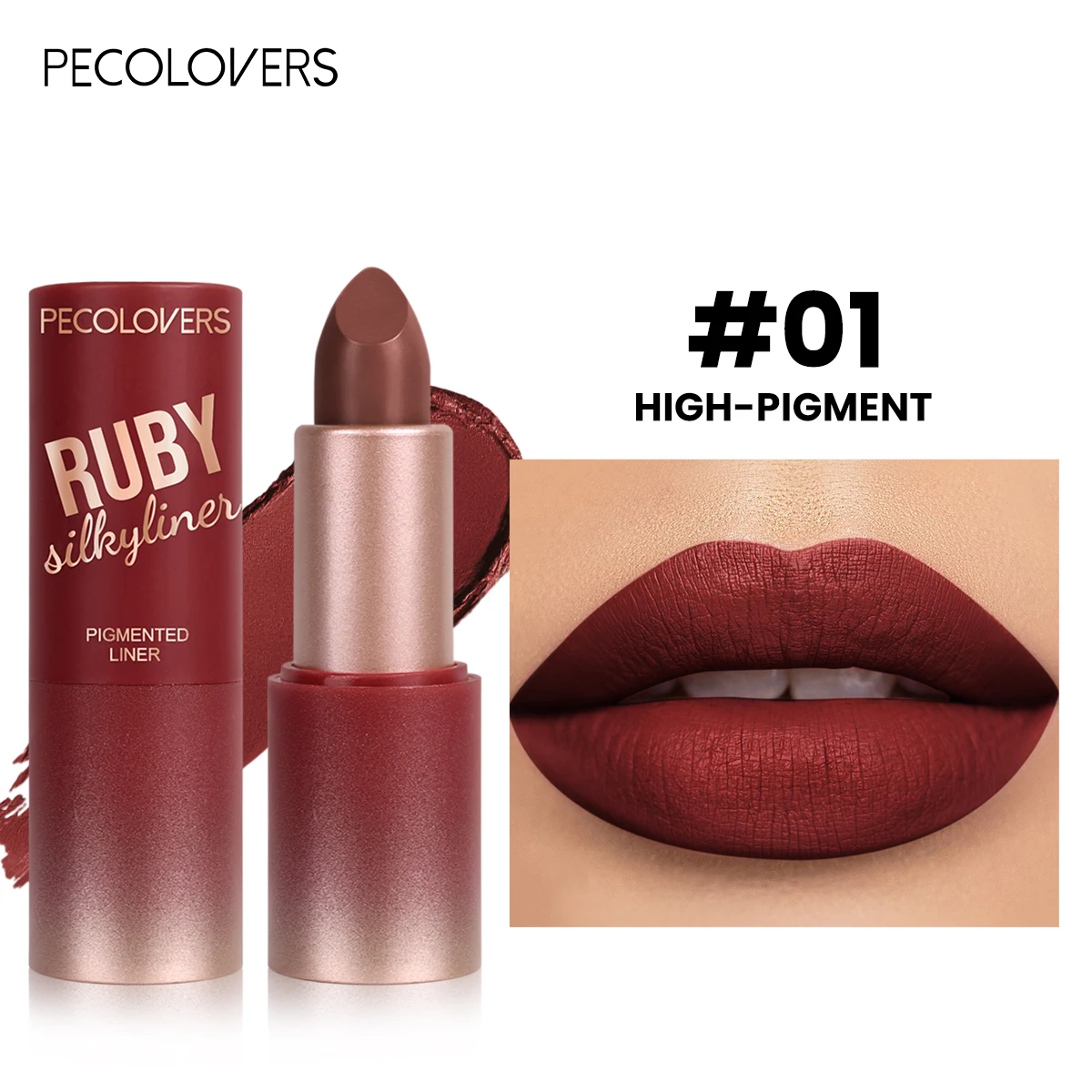 Pecolover Matte Velvet Lipstick- Non- Stick Cup Lip Gloss Lipstick Waterproof,Smudge-Proof For All Skin Types_voghion.com