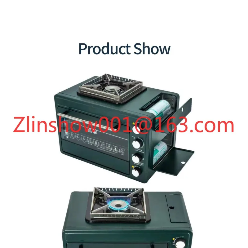 Forno per pizza a gas da esterno multifunzionale Stufa a gas da campeggio Forno a cassetta 2 in 1 Piccolo forno portatile