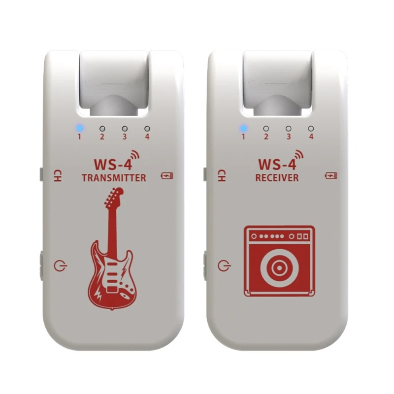 Rechargeable Wireless Guitar Transmitters Receiver 2.4GHz Wireless Guitar System for Electronic Instrument Low Delay