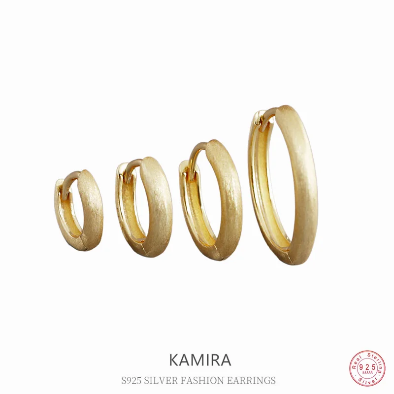 

Женские серьги-кольца KAMIRA, простые Матовые Круглые серьги из стерлингового серебра 925 пробы в богемном стиле, изысканные украшения разных размеров в стиле панк