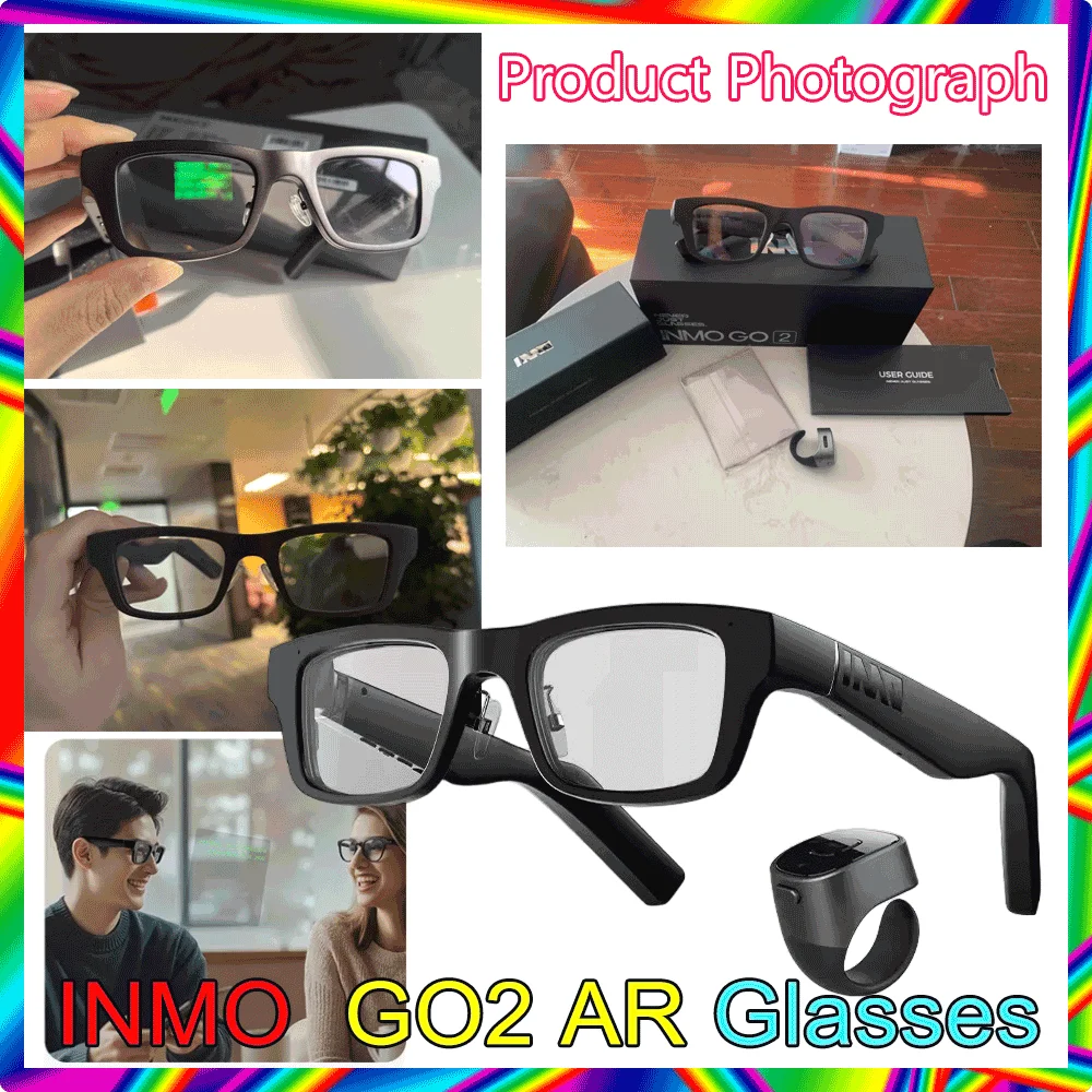 Lunettes AR Intelligentes INMO GO 2 - Sous-titres, Traduction, Navigation IA, Sans Fil