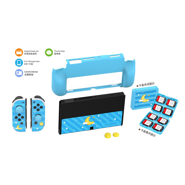 Protective Shell For Nintendo Switch Oled Case Cute Cartoon Hard Case For Switch Oled Console Back Grip Half Cover