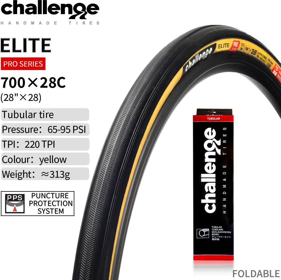 CHALLENGE ELITE 700C Road Bicycle Tubular Clincher Tire Ultralight
