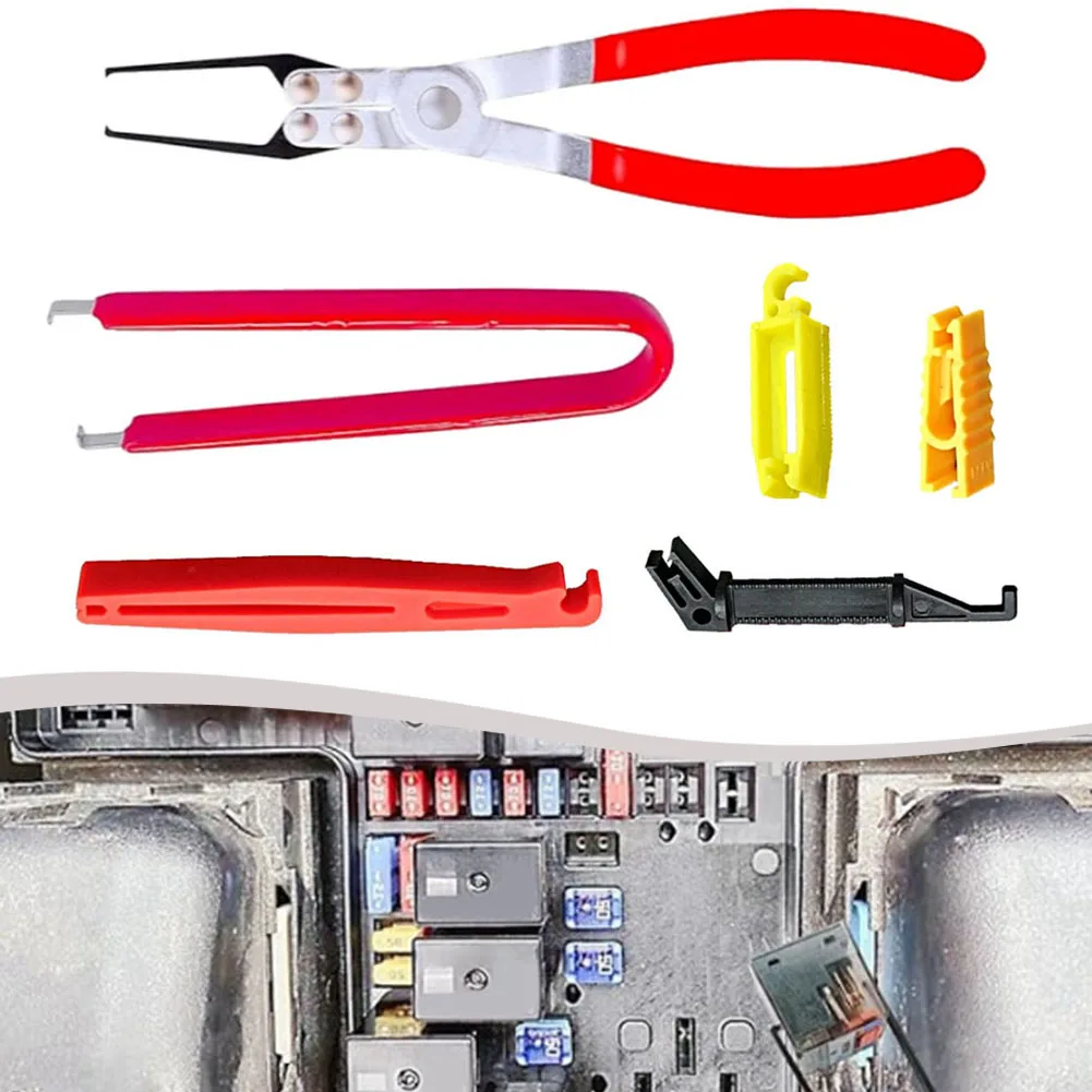 Stainless Steel Relay Extraction Pliers With Fuse Extractor Tool For Removing Electrical Relays Battery Terminal Wiper Remover