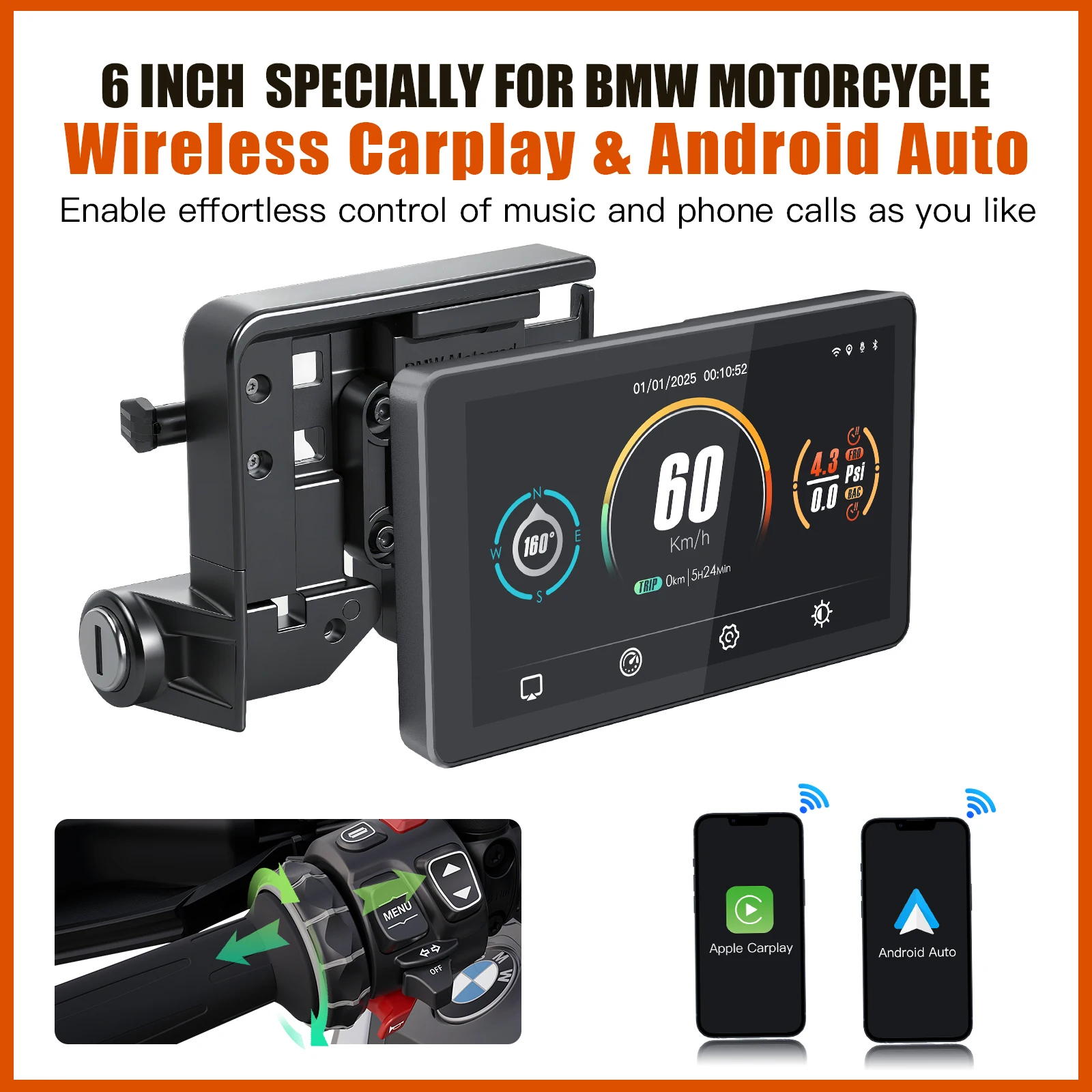アクセサリー BMW Motorcycle Carplay Suitable for BMW motorcycle navigation 7-inch Carplay original car
