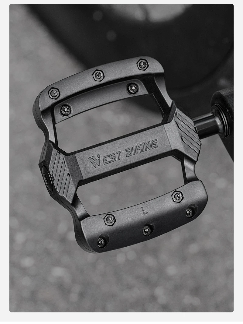 WEST BIKING Fahrradpedale Nylon Ultraleicht Rutschfest 3-Lager MTB Rennrad Pedal BMX Flache Breite Plattformpedale Fahrradteile – Detail 12