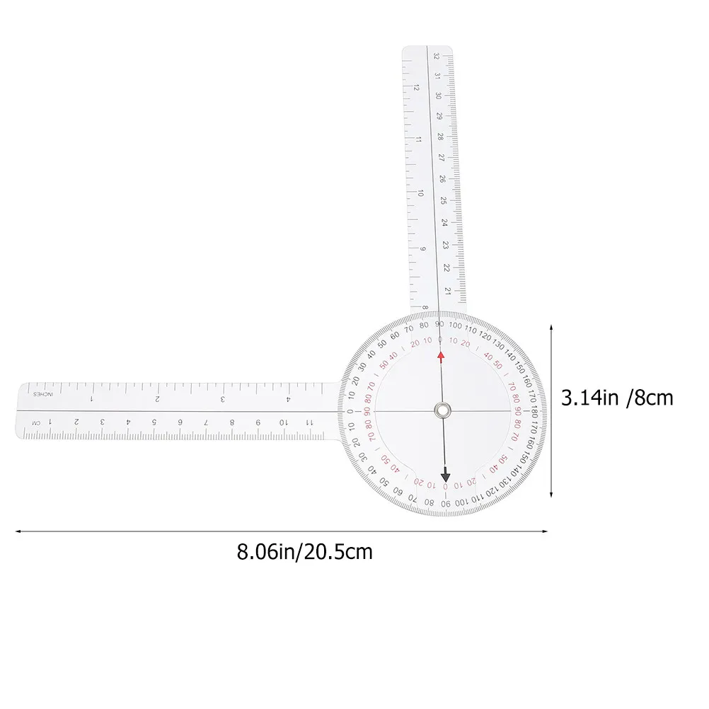 4Pcs 투명 플라스틱 각도 눈금자 접이식 정밀 측정 도구 교육용 제도 목공 의료용 각도기