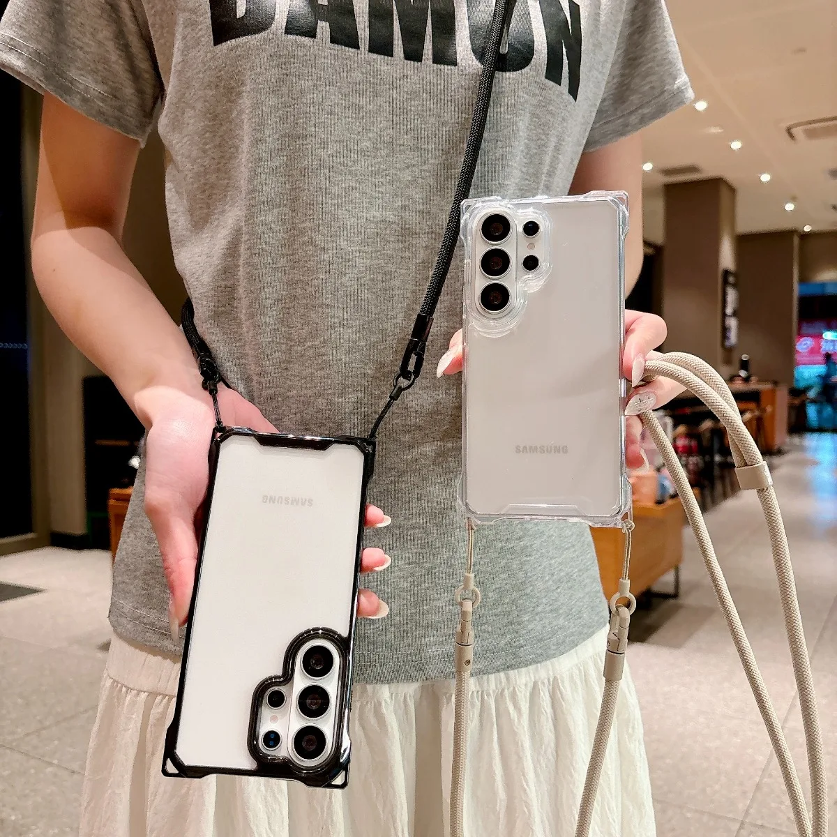 Clear Crossbody Transparent Phone Case with Adjustable Strap