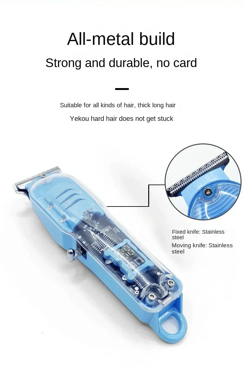 Description Picture 5 of itemProfessional transparent electric hair clipper: suitable for home and professional hair cutting, multifunctional design