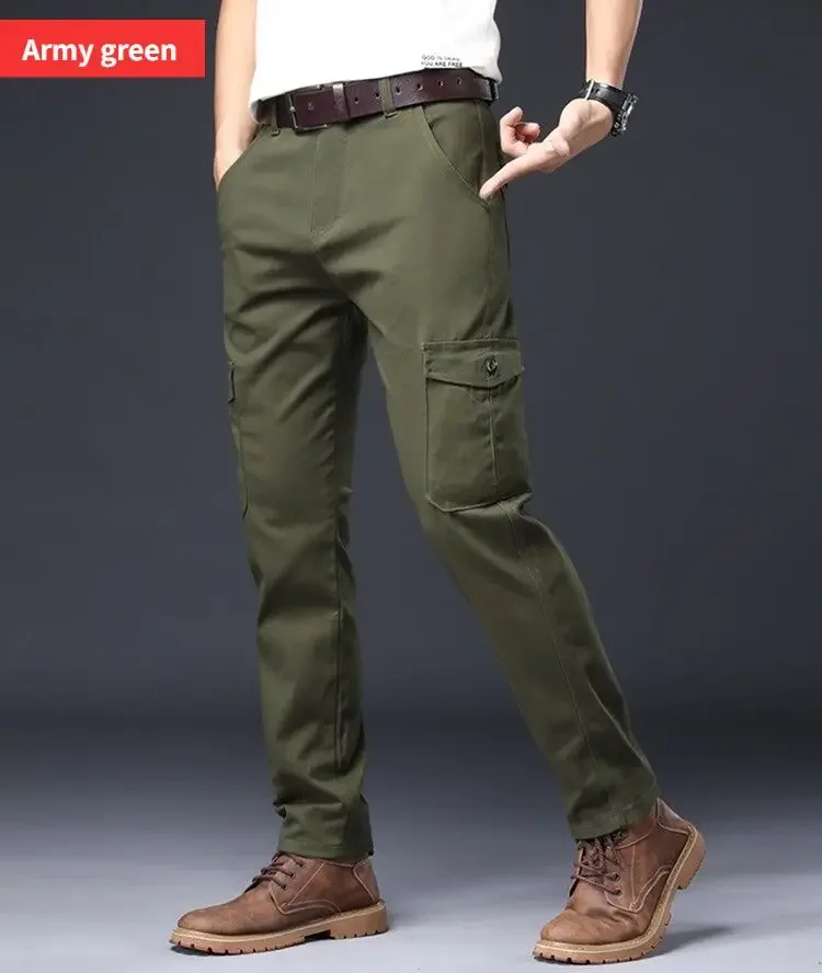 Description Picture 6 of item2024 New Men‘s Cargo Pants Loose Army Tactical Pants Multi-pocket Casual Trousers Pantalon Homme Male Cotton Military Overalls