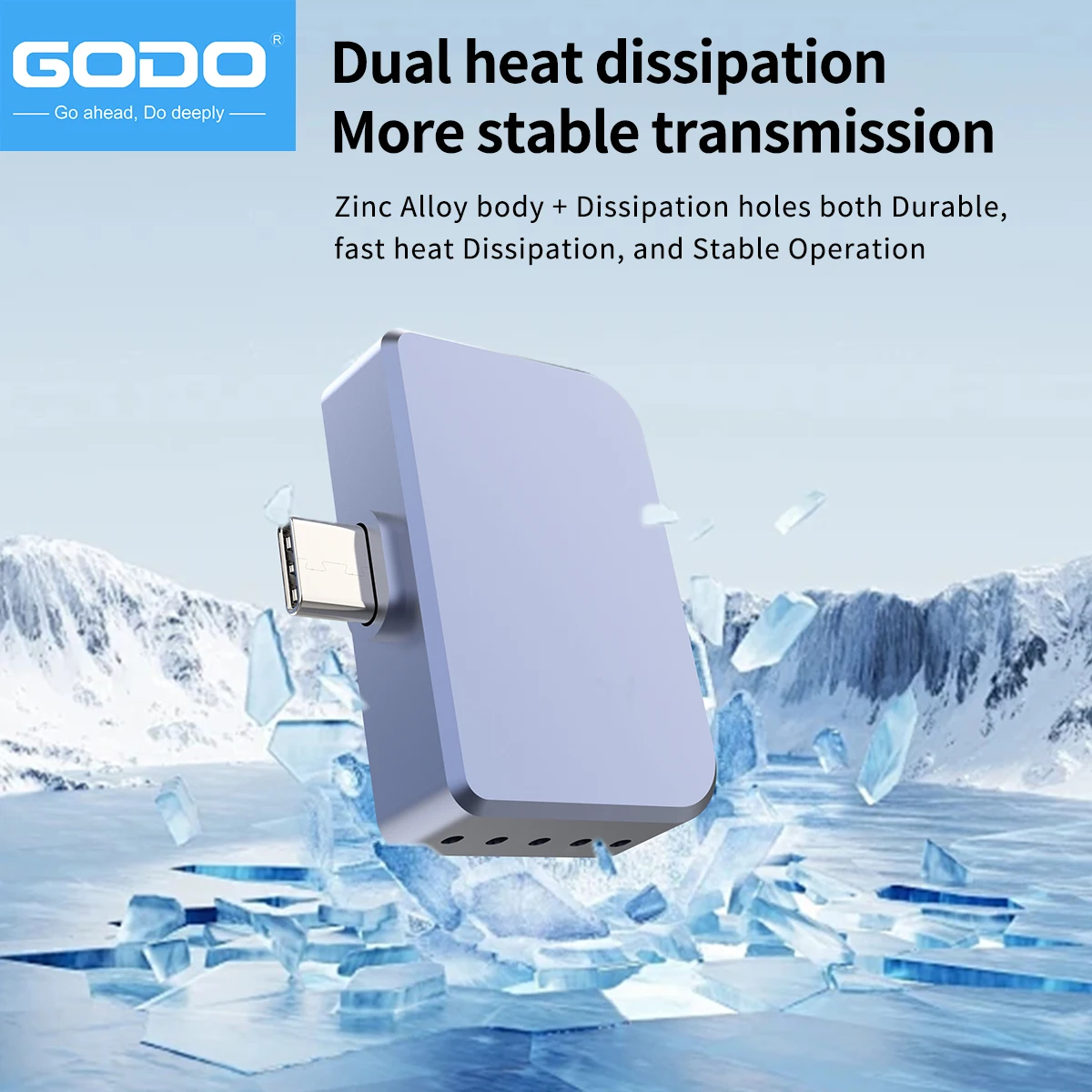 GODO 2230 타입-C USB M.2 NVMe SSD 인클로저 직접 연결 디자인 휴대용 외장 케이스 (폰/PC/Mac용)