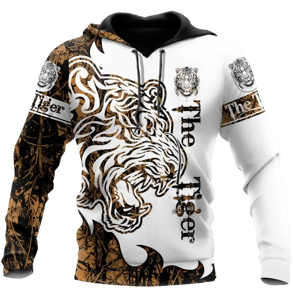 thumbnail image 1 of Sudadera con capucha unisex con estampado 3D de tatuaje de león y tigre de primavera y otoño para hombre, estilo hip hop, estilo Harajuku, básico, de calle, de gran tamaño, 1 of 5