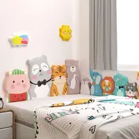 Cartoon Bed Headboard Kids Room Nursery Wall Decor Anti-collision Wall Panels 3D Wall Sticker Cabecero Cama Tete De Lit 3