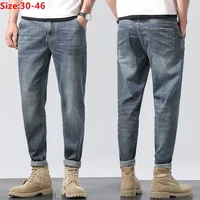 Ankle Length Jeans Pencil Pants Man Harem Spring Autumn Fashion Plus Size 42 44 46 Taglia Grande Denim Cowboy Elastic Trousers 1