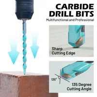 EZARC Lot de 5 forets à béton en carbure, forets à maçonnerie à tige hexagonale pour brique/ciment/carrelage/bloc/plastique/verre/bois/métal 3
