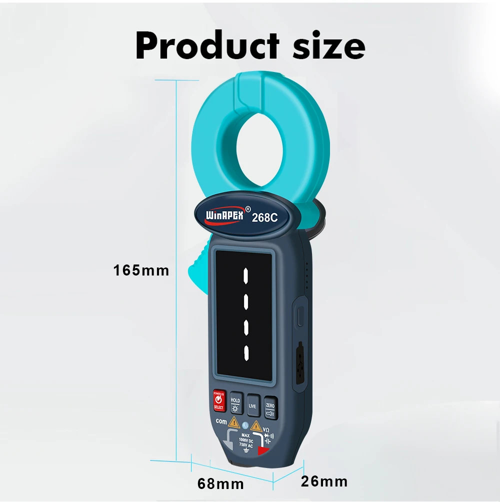 Winapex 268C AC Leakage Current Clamp Meter 0.01mA Professional Current Pliers N