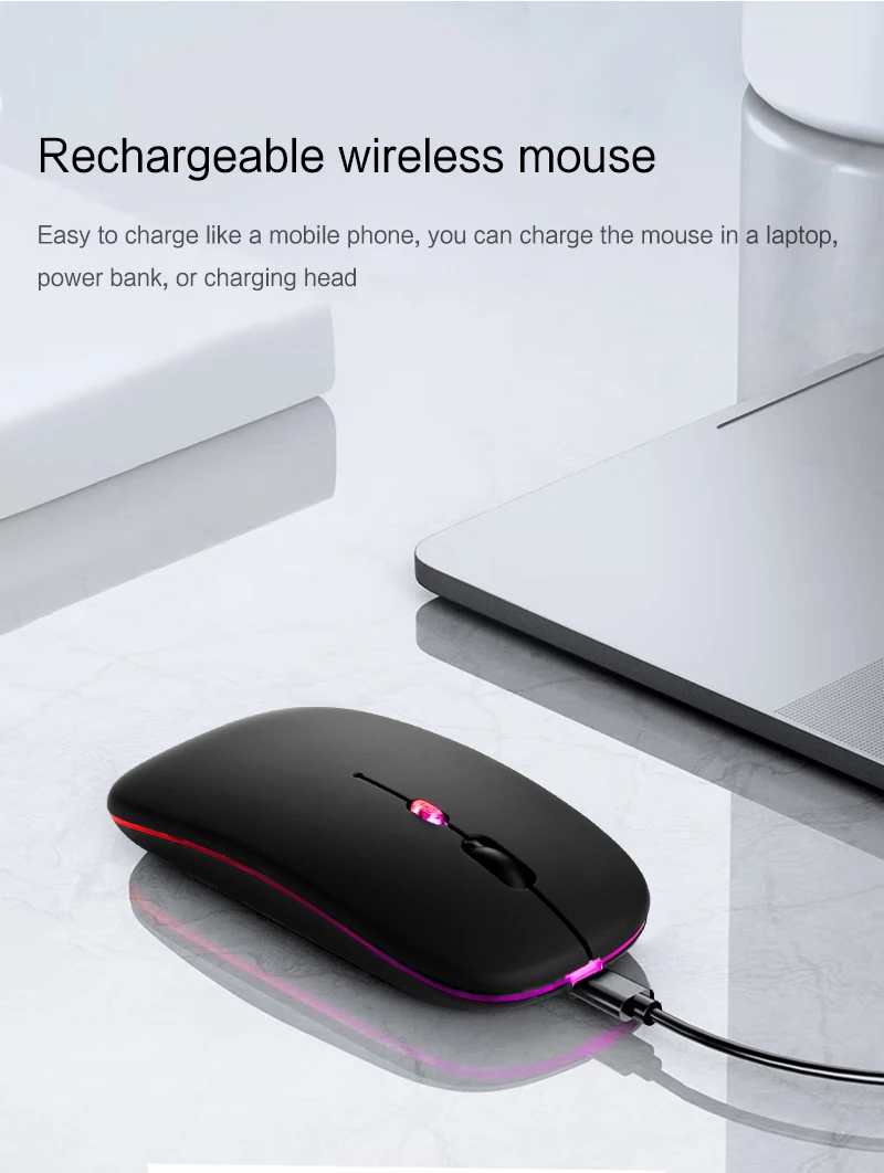 Souris Sans Fil Rechargeable Couleur Bonbon. Pour MacBook - Temu Belgium