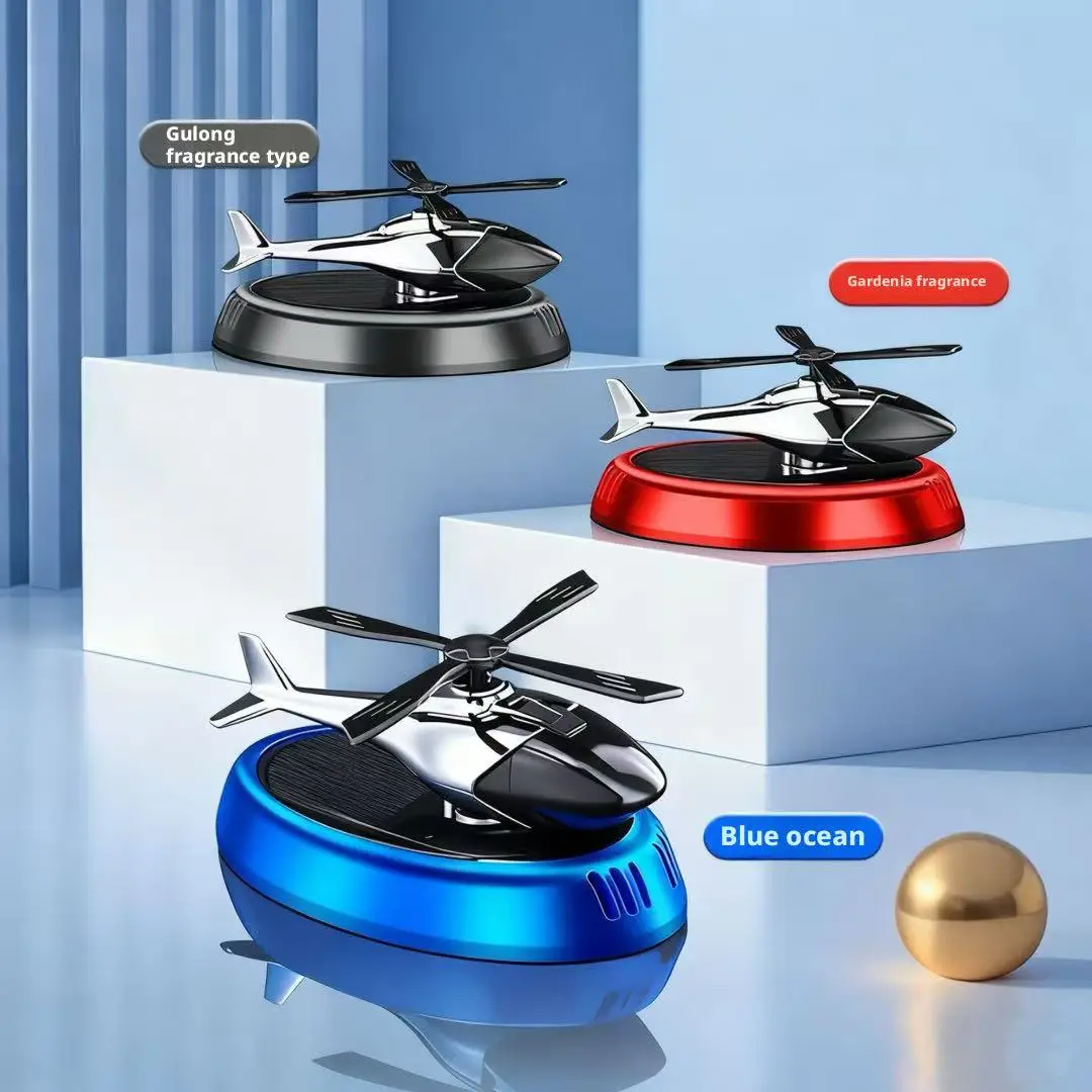 Solar-Powered Rotating Helicopter Car Ornament Aromatherapy