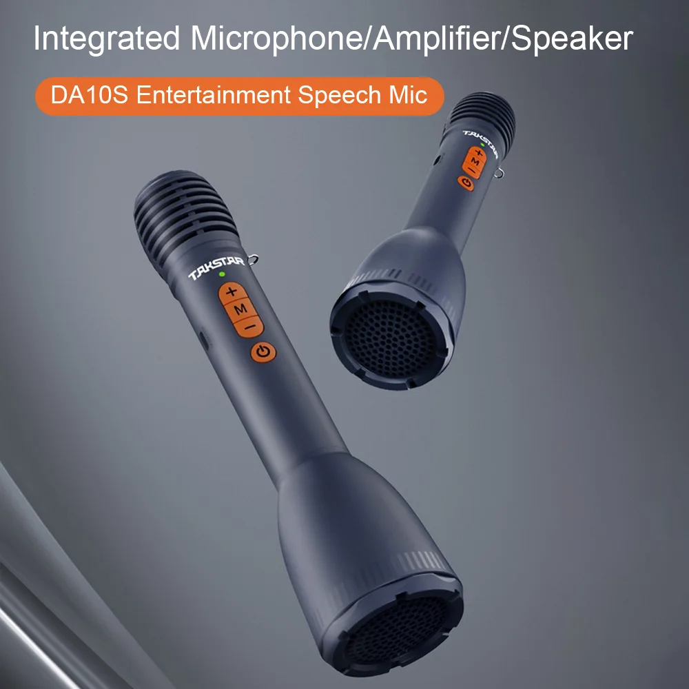 TAKSTAR DA10S Handheld Speech Microphone 2600mAh Rechargeable Mic 7-Mode & 5-Level Volume Adjustable with Windscreen for Speech