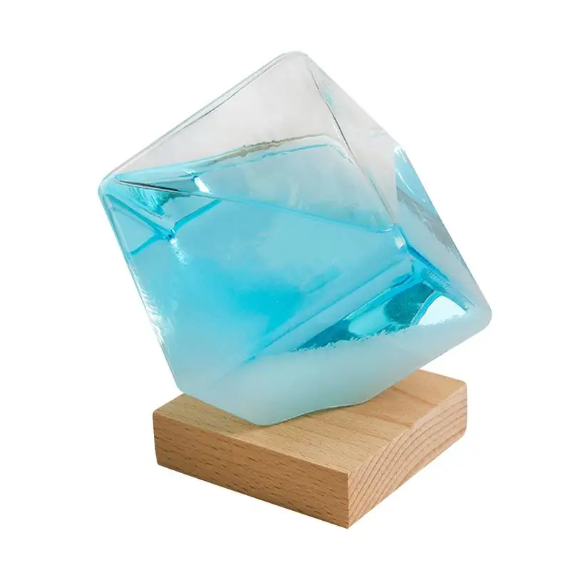 

Weather Predictor Glass Cloud Large Cube Weather Forecast Bottle Exquisite Desk Ornament Changeable Liquid Barometer