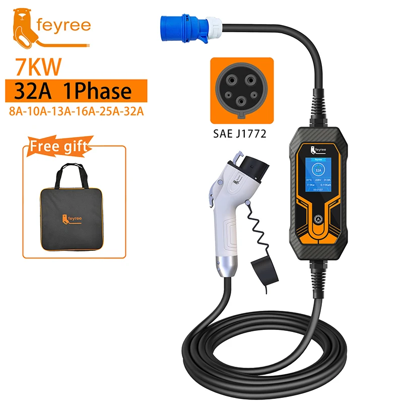 Portable EV Charger Wallbox Type2 Cable 32A 7KW - Image 2