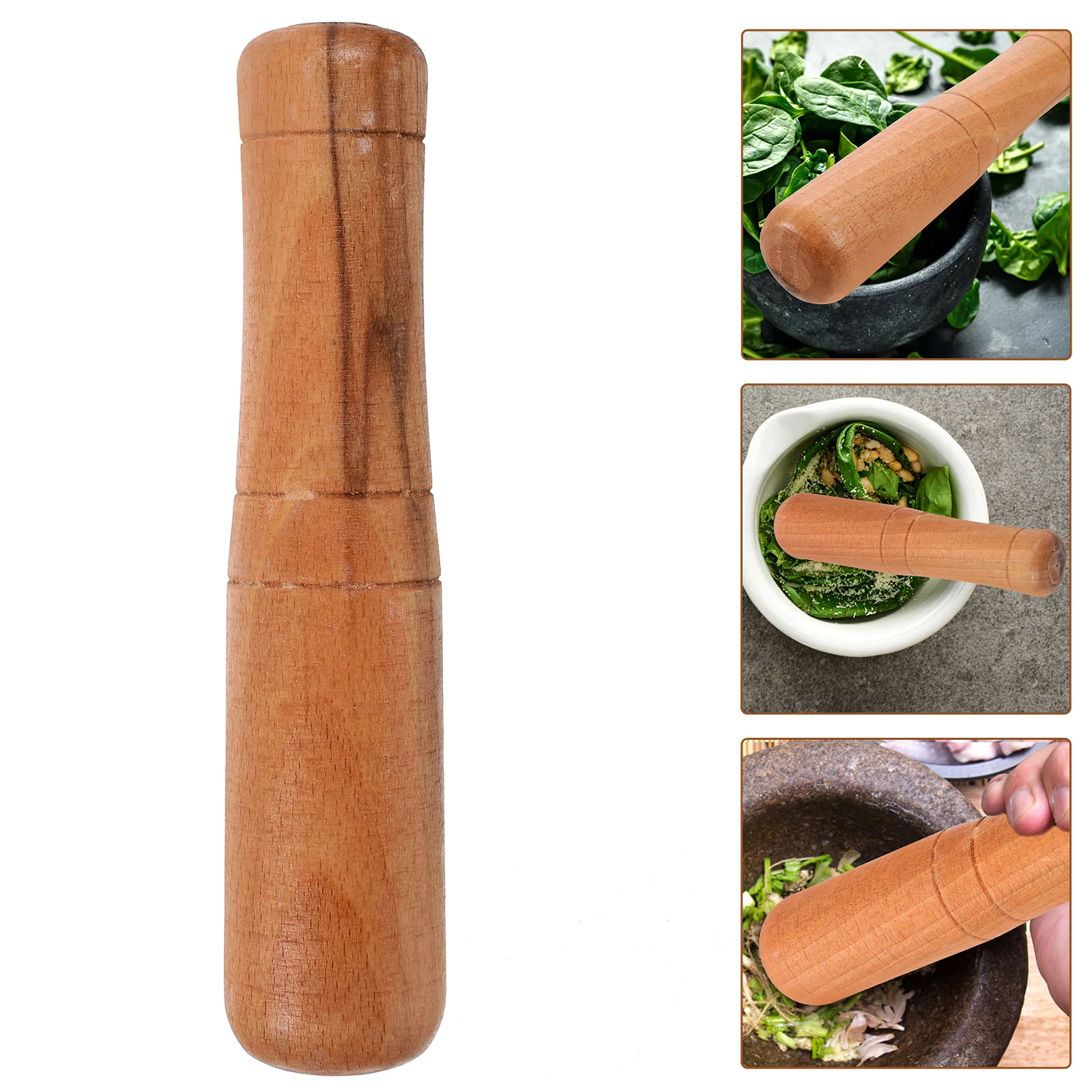 18Cm Wooden Pickle Sticks Garlic Masher Kitchen Utensil Food Crusher Manual Rod Mills Tool Safe Handle Design Reusable Wood